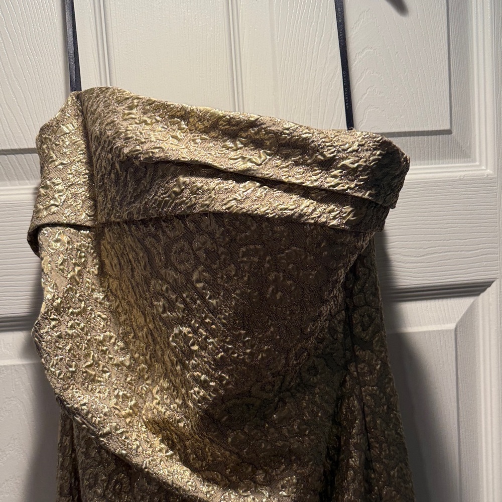 David Meister Gold Strapless Dress - Picture 4 of 8